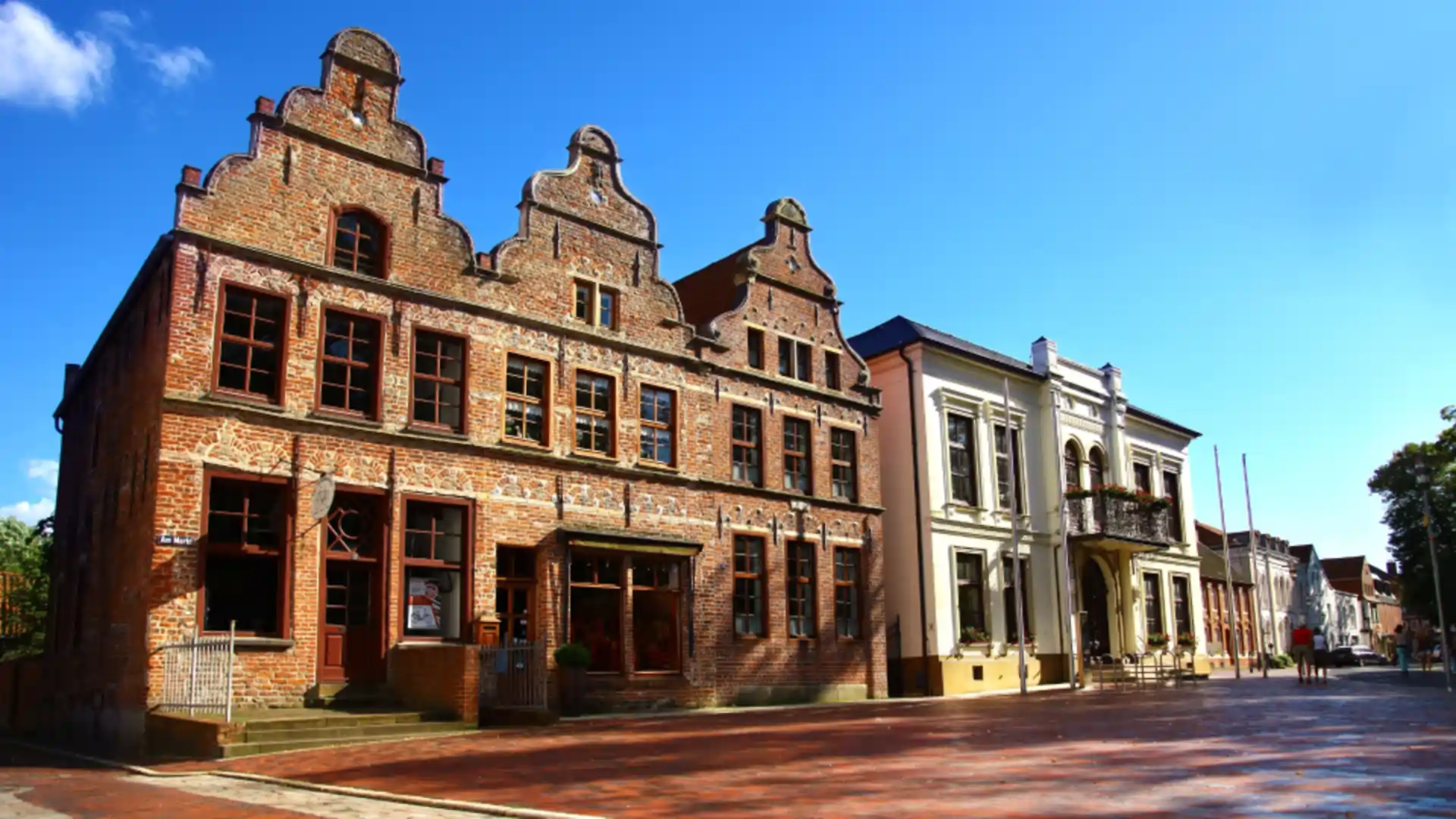 Historic ensemble of buildings on Norden's market square